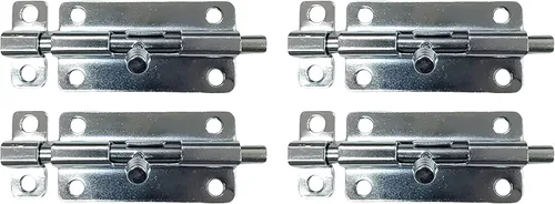 Miniatura 17 de QCAA Deco Perno de barril deslizante de acero duradero, 2 pulgadas, revestimiento negro, paquete de 4, fabricado en Taiwán Recubierto negro (2")