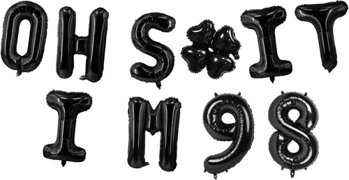 Miniatura 28 de Globos de látex de 16 pulgadas con texto en inglés "Oh I'm 14" Black Hallo Fourteen Cheers to 14 Years Old Theme Decor for Man Woman Happy 14th