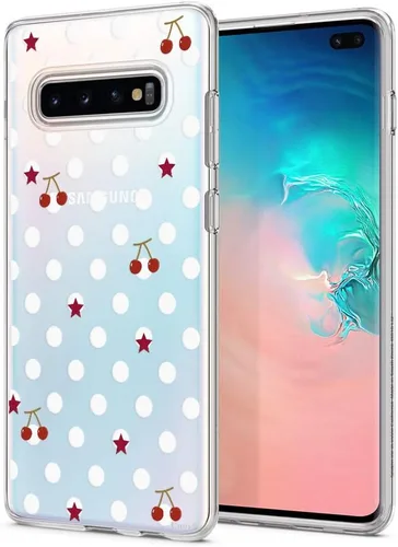 Miniatura 16 de Unov Funda para Galaxy S10, transparente con diseño, ajuste delgado, buen agarre, funda de teléfono en relieve, cubierta protectora a prueba