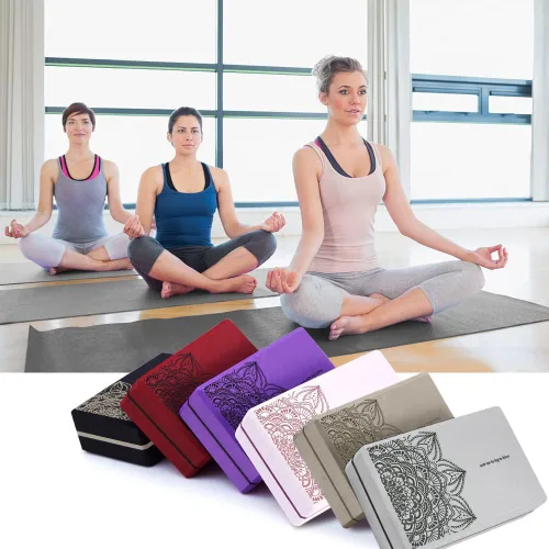 Miniatura 6 de nuveti Juego de 2 bloques de yoga, bloques de espuma de ladrillos de yoga de alta densidad para mejorar la fuerza, flexibilidad y equilibrio bloques