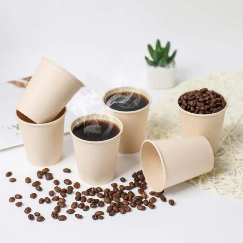 Miniatura 4 de Tazas de papel de café desechables, bebida caliente marrón de fibra vegetal 160 unidades 8 oz