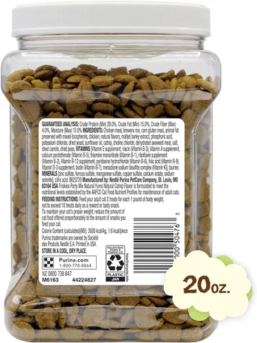 Miniatura 9 de Purina Friskies fabricado en instalaciones de EE. UU., golosinas naturales para gatos, Party Mix Natural Yums sabor a hierba gatera - 20 onzas