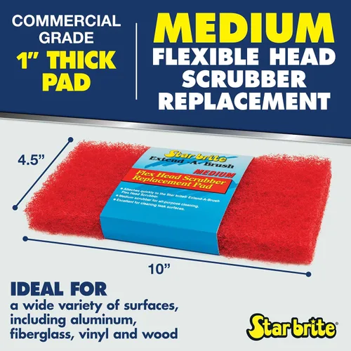 Miniatura 2 de STAR BRITE Repuesto de escoba de cabeza flexible (Mediano) (Rojo) (040126)