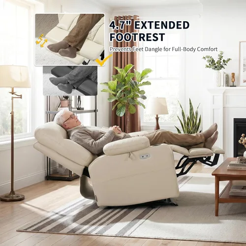 Miniatura 5 de EONIX SLRY019020 - Silla reclinable eléctrica para adultos mayores con calor y masaje, sillas reclinables eléctricas resistentes de 400 libras