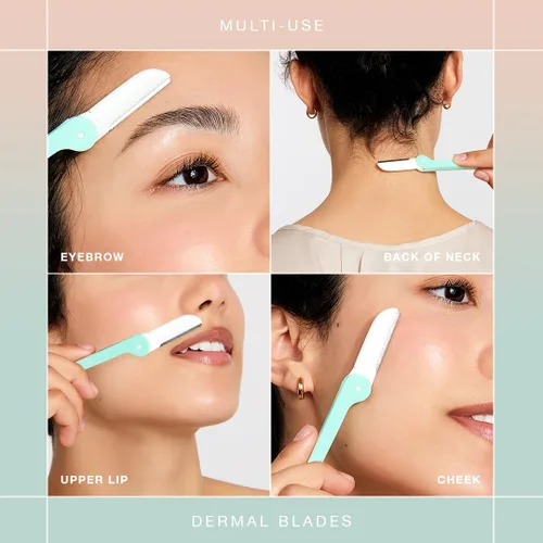 Miniatura 4 de Contours Rx Cuchillas dérmicas herramienta de retoque de acero inoxidable que elimina el vello facial peludo, línea de bikini, brazos, nudillos