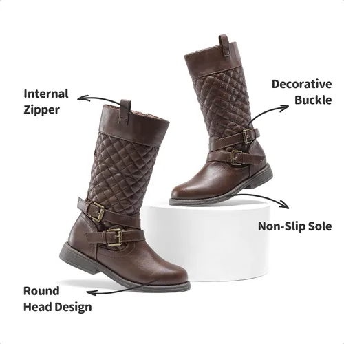 Miniatura 4 de DREAM PAIRS Botas de equitación de moda hasta la rodilla para niñas