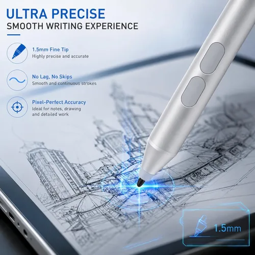 Miniatura 5 de Lápiz óptico para Surface Pro 11/10/9/8/X/7+/7/6/5/4/3/Surface 3, Surface Go 4/3/2/1, Surface Laptop/Studio/Book 5/4/3/2/1 con rechazo de palma