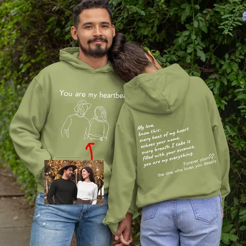 Miniatura 32 de Sudaderas con capucha personalizadas diseñan el tuyo propio, retrato de camisa de la foto, regalos personalizados para el día de San Valentín