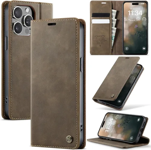 Miniatura 45 de Funda tipo cartera para iPhone 13 de piel tipo cartera con tarjetero y función atril, cierre magnético, bloqueo RFID, TPU a prueba de golpes