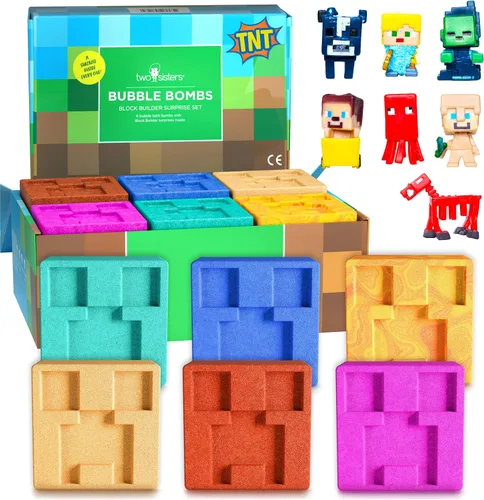 Bombas de baño TNT Creeper para niños con juguetes sorpresa en el interior (paquete de 6) – Grandes bombas de burbujas explosivas para niños y niñas