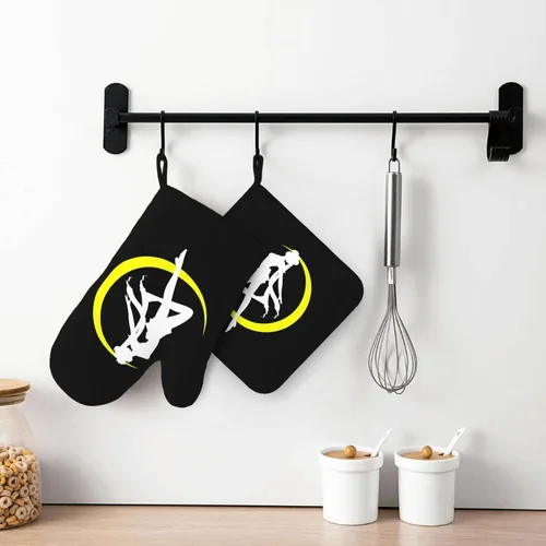 Miniatura 7 de Juego de manoplas para horno y soportes para ollas, resistentes al calor, antideslizantes, de silicona, con guantes de horno y almohadillas Sailor