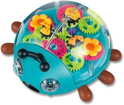 Miniatura 3 de Nenekal - Caracol eléctrico transparente (amarillo) con luces intermitentes y música, cambia automáticamente de dirección, juguete de acción Bump &