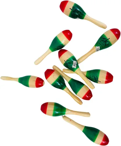 Miniatura 6 de Leos Imports Maracas mexicanas hechas a mano, 3 colores de madera tradicional para Cinco de Mayo, bodas, fiestas y más