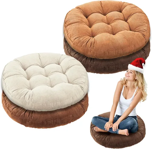 Miniatura 45 de Almohadas de suelo Jerify 22 x 22 Pulgadas Redondas Cuadradas Grandes Almohada de meditación para piso para aula Meditación para adultos Almohada