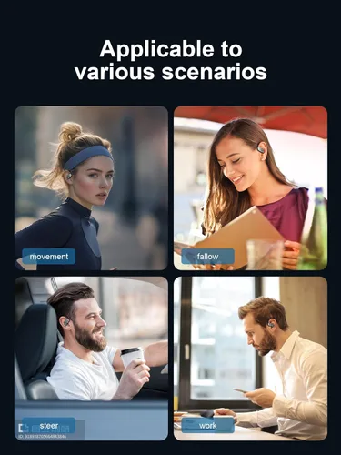 Miniatura 7 de Auriculares inalámbricos Bluetooth 5.4, auriculares deportivos de 53 horas de reproducción con pantalla LED, auriculares sobre la oreja, micrófono