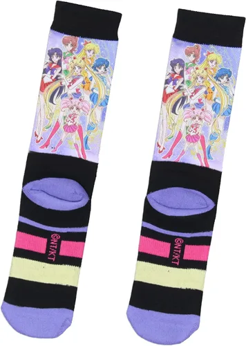 Miniatura 2 de Bioworld Sailor Moon - Calcetines deportivos de manga para hombre, diseño de Sailor Moon Crystal a media pantorrilla, calcetines deportivos, Multi