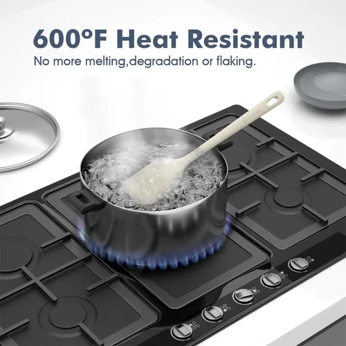 Miniatura 6 de ChefAide - Juego de 5 espátulas de silicona, espátulas de goma de grado alimenticio, con mango fuerte y agarre ergonómico, resistentes al calor