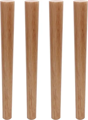 Miniatura 14 de Patas de madera maciza de roble barniz, patas rectas, patas de mesa de café, 2.4 – 27.6 in, para tocador, armario, con placa de montaje, tornillos