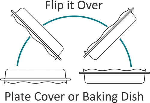 Miniatura 7 de Cuchina Safe Cubierta 2 en 1 'Cover 'n Cook' de Vidrio con Ventilación para Platos de Microondas y Fuente para Hornear; Fácil de Agarrar