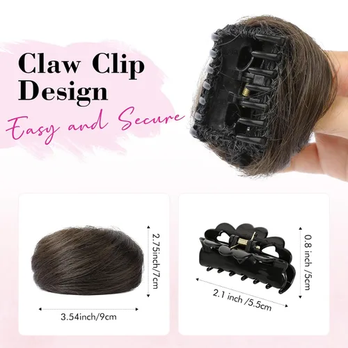 Miniatura 2 de REECHO 2 piezas Mini Clip de Pinza en extensiones de moño para cabello Despeinado y Orejas de Gato HB001, accesorio de peluca, extensiones