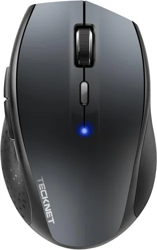 Miniatura 8 de TECKNET Ratón Bluetooth de 3 dispositivos, mouse inalámbrico silencioso con DPI de 6 niveles hasta 4800, batería de 2 años, 6 botones para amplia