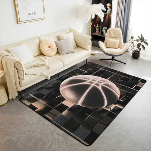 Miniatura 20 de Erosebridal Tapete de fútbol para interiores de 3 x 5 pulgadas, alfombra de fútbol neón para niños, adolescentes, hombres, brillantes, geométricas