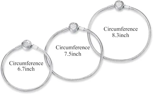 Miniatura 4 de FOREVER QUEEN Pulsera con dije de plata de ley 925 pulsera de cadena de serpiente básica para mujeres y niñas pulsera de firma con cierre redondo
