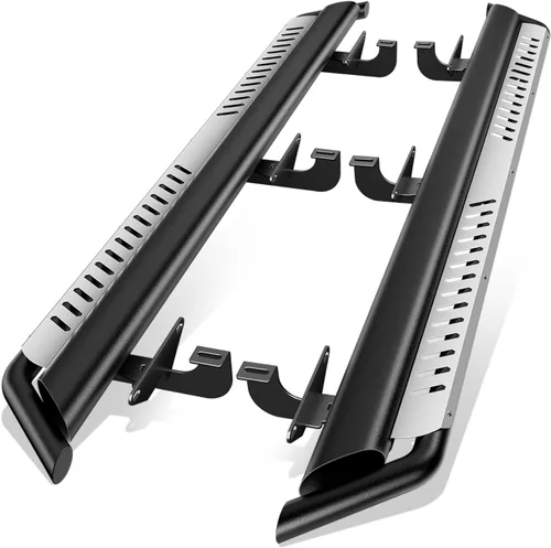 Miniatura 9 de Auto Dynasty Estribos con escalones pintados compatibles con Jeep Wrangler JL Unlimited 2018-2024 de 4 puertas, barra Nerf con escalón lateral, Negro