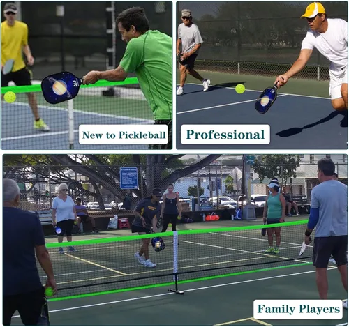Miniatura 6 de Hoverphenix Portable Pickleball Net Set, 22FT Regulation Size Pickle Ball Net with Paddle Set of 4, Pickleballs and Carry Bag, Easy Setup for Indoor