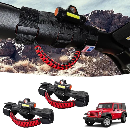 Miniatura 19 de GAIZON Paquete de 4 asas de agarre para Jeep Wrangler, accesorios Sahara Freedom Rubicon CJ YJ TJ JL JK LJ JLU JKU, Gladiator JT 1955-2023, Negro