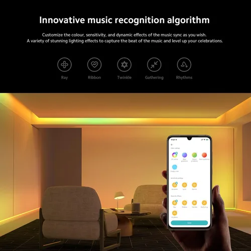 Miniatura 3 de Xiaomi Tira de luz inteligente (6.6 pies), compatible con Alexa, Google Assistant, aplicación Apple Homekit Home, compatible con WiFi