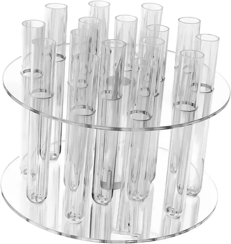 Miniatura 7 de Fenteer Jarrón de tubo de ensayo hidropónico, soporte hidropónico para plantas, florero transparente con 16 tubos de ensayo, florero artístico