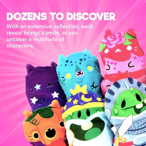 Miniatura 3 de Cats vs Pickles Paquete de 2 bolsas misteriosas rellenas de frijoles de ola fucsia, rellenos de calcetines, bolsas ciegas para niñas y niños