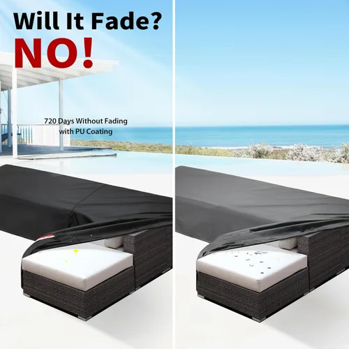 Miniatura 5 de KylinLucky Funda para muebles de patio al aire libre de 104 x 83 pulgadas, 103 x 80, 102 x 79 pulgadas, sofá modular en forma de L, impermeable