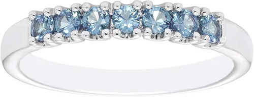 Boston Bay Diamonds . Anillo apilable de plata de ley 925 natural o cultivada en laboratorio, elección de colores y silueta de gemas, Metal Gema,