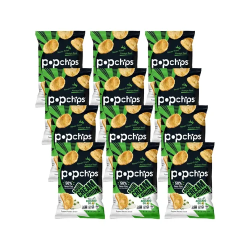Miniatura 21 de Popchips Paquete variado de papas fritas, porciones individuales de 0.8 onzas (paquete de 24), 4 sabores: 8 sal marina, 8 barbacoa, 4 crema agria