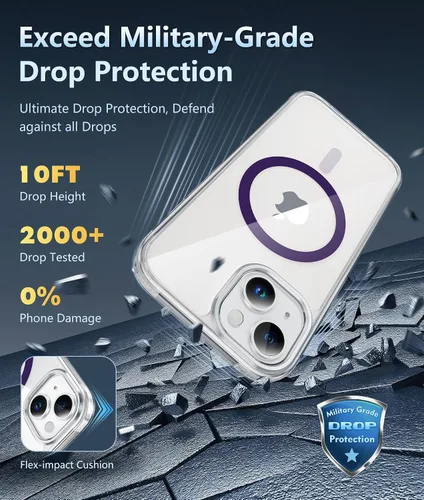 Miniatura 1171 de FNTCASE Funda para iPhone 13 Pro-Max: Fundas magnéticas transparentes compatibles con Magsafe Slim anti amarillamiento protección contra caídas
