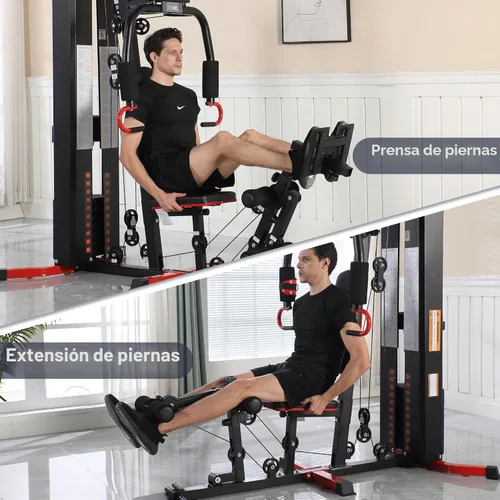 Miniatura 6 de Fitvids Home Gym Equipment, Multifunctional Full Body Workout Weight Machine Station with Weight Stack, All in One Exercise Equipment with Pulley