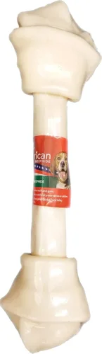 Pet Factory American Beefhide - Golosina masticable para perro de hueso anudado de 12 pulgadas, sabor natural, 1 unidad/1 paquete