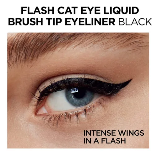 Miniatura 12 de L'Oreal Paris Makeup Infallible Flash Cat Eye Delineador de ojos líquido impermeable, negro, 0.44 onzas