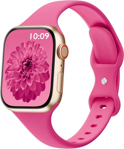 Miniatura 32 de Bandas delgadas de silicona deportivas compatibles con Apple Watch de 38mm 42mm 40mm 44mm 41mm 45mm 46mm 49mm, correa de repuesto delgada y estrecha