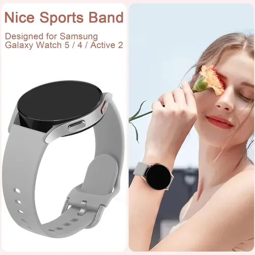 Miniatura 5 de 4 PACK Bands Compatible with Samsung Galaxy Watch 4 40mm 44mm/ 4 Classic 42mm 46mm, 20mm Adjustable Silicone Sport Replacement Strap for Samsung