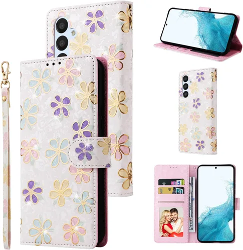 Miniatura 13 de UEEBAI Funda tipo billetera para Samsung Galaxy A16 4G/5G, cubierta de cuero PU con soporte, bloqueo RFID, funda flip con ranuras para tarjetas