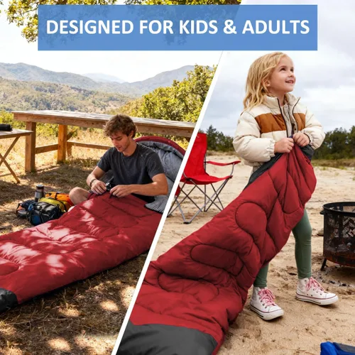 Miniatura 5 de Oaskys - Saco de dormir para acampar, para 3 estaciones, clima cálido y fresco, verano, primavera, otoño, ligero, resistente al agua, para adultos