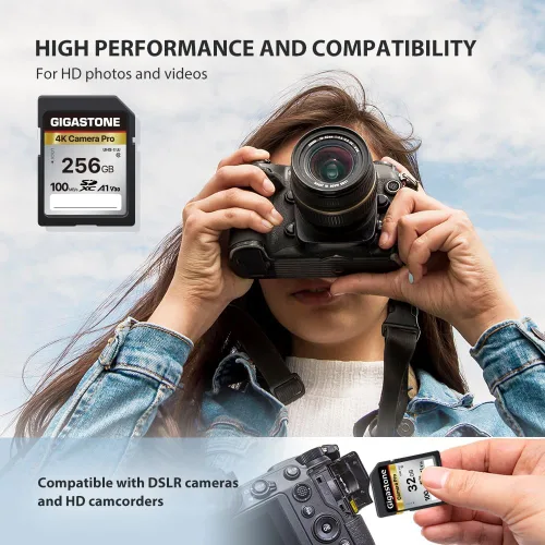 Miniatura 4 de Recuperación de datos de 5 años: tarjeta SD GIGASTONE de 256 GB, cámara 4K Pro, tarjeta de memoria A1 V30 SDXC 4K UHD Video compatible con cámara