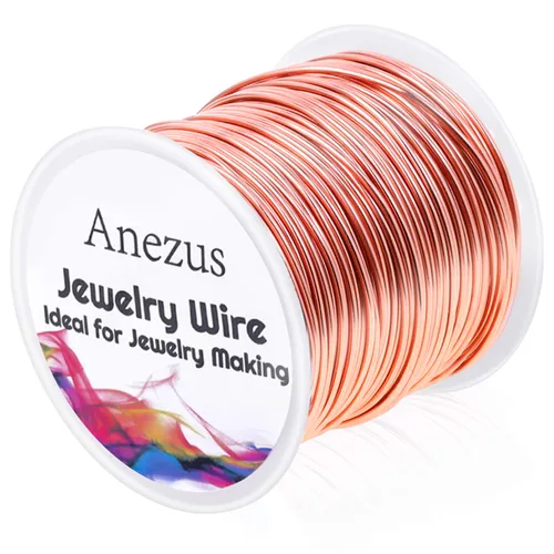 Miniatura 8 de Anezus anezus - Alambre de joyería de calibre 18 para hacer joyas, alambre de cobre resistente al deslustre, para suministros de fabricación