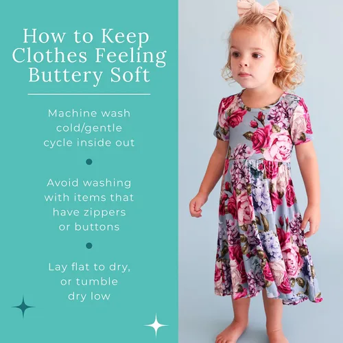 Miniatura 81 de Posh Peanut - Vestidos para niñas – Vestido suave para niña hecho con viscosa de bambú – Vestidos de otoño, primavera y verano para niñas
