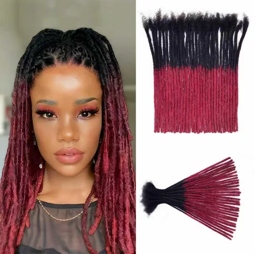 Miniatura 24 de Extensiones Loc de 10 pulgadas de grosor de cabello humano de 10 pulgadas, 10 hebras, extensiones de rastas de cabello humano para mujeres