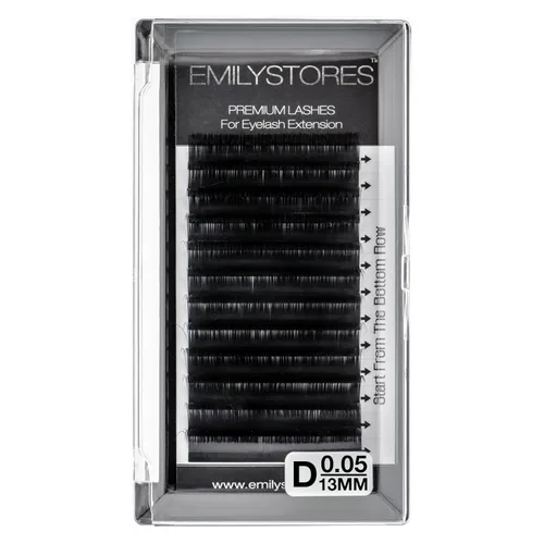 Extensiones de pestañas de 0.002 in de grosor, rizo D, 0.51 pulgadas, individuales, de volumen de floración rápida, para extensiones de pestañas