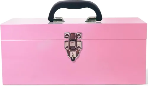 Miniatura 9 de Caja de herramientas grande de 16 pulgadas, organizador portátil de metal, caja de herramientas de bloqueo, caja de aparejos de pesca, caja de metal
